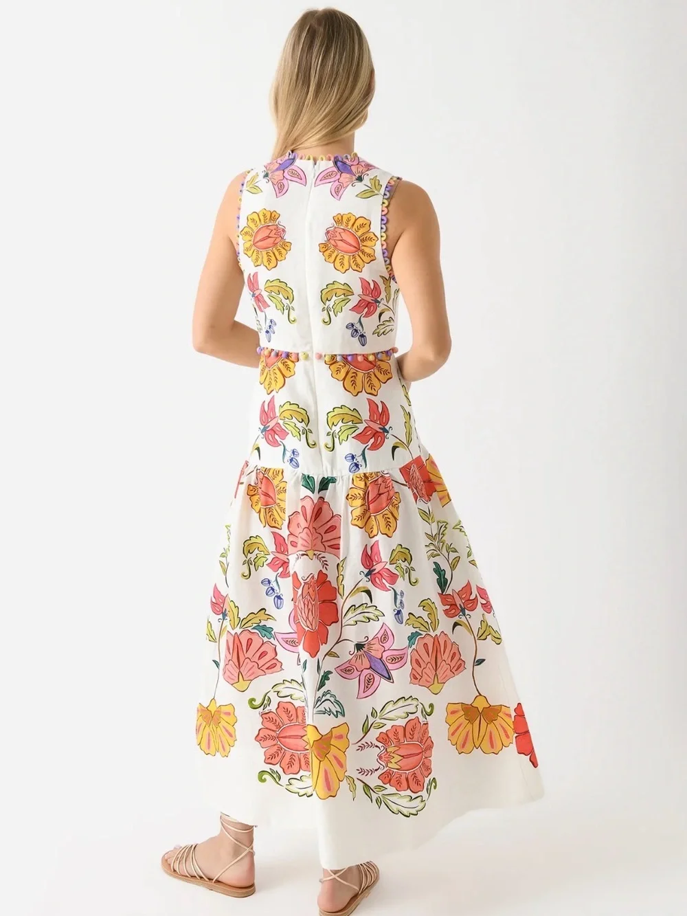 FARM Rio - Women's Floral Insects V-Neckline Sleeveless Maxi Dress XS - Picture 4 of 9